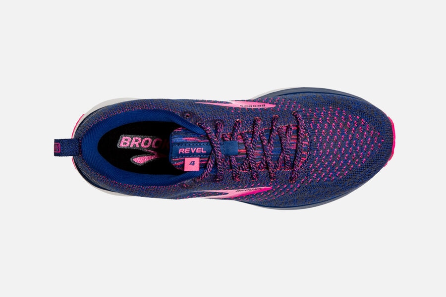 Brooks Running Shoes - Revel 4 Road Womens - Blue/Pink - WLJ-872314